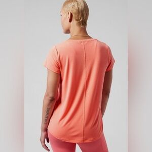 Athleta Stratus II Tee Shirt in “Vermillion”